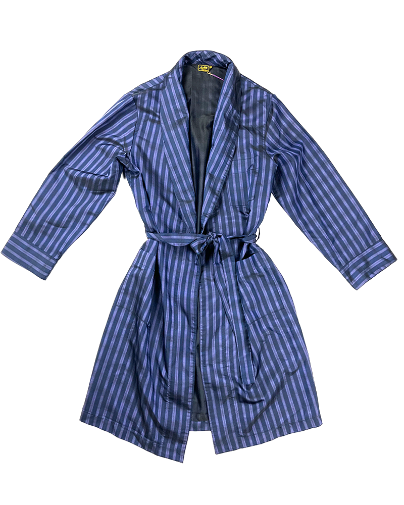 Striped Lilac Tafeta Robe Coat - Main