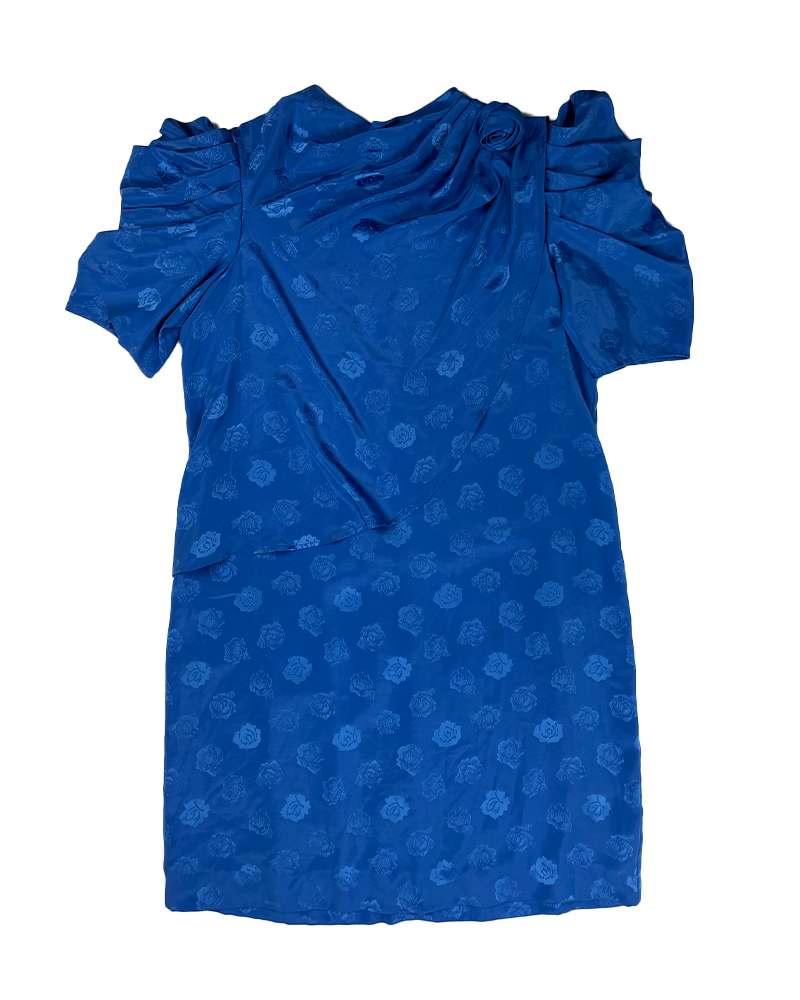 Blue Roses 80's Dress - Main