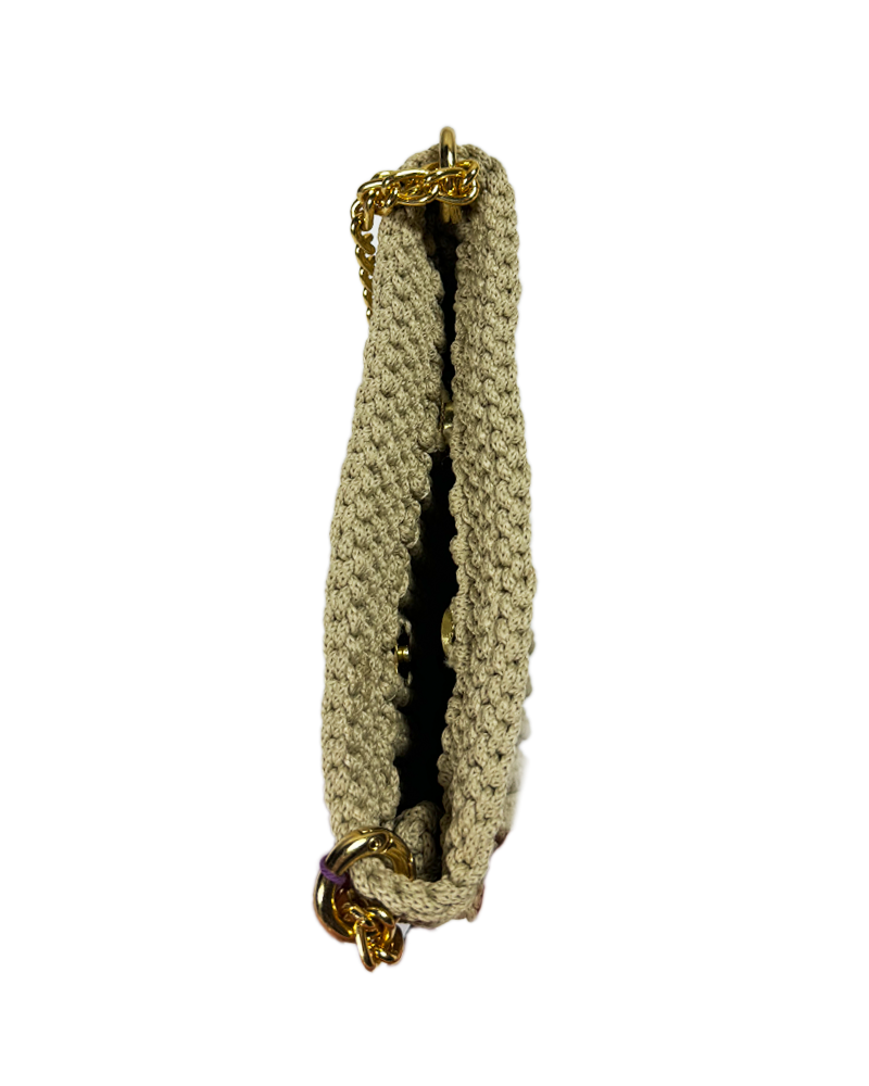 Beige Crochet Paka Mini Bag - Detailed view