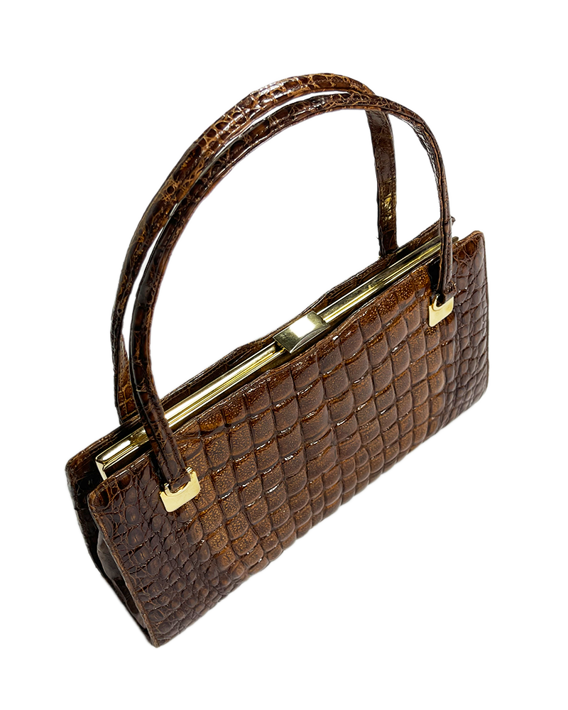Vintage Squared Crocco Handbag - Main