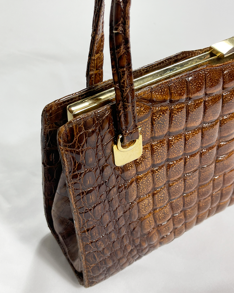 Vintage Squared Crocco Handbag - Detailed view